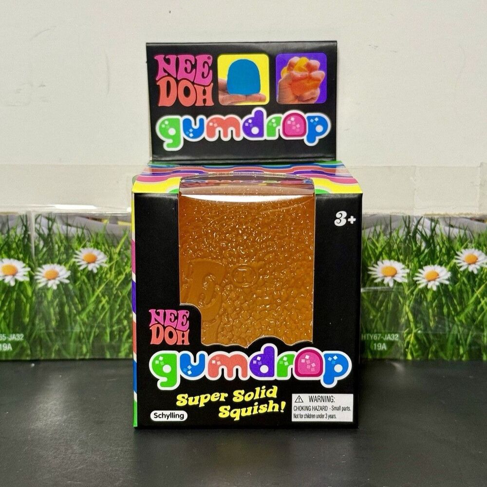 Schylling NeeDoh Gumdrop Super Solid Squish Orange Brand New 100% Authentic